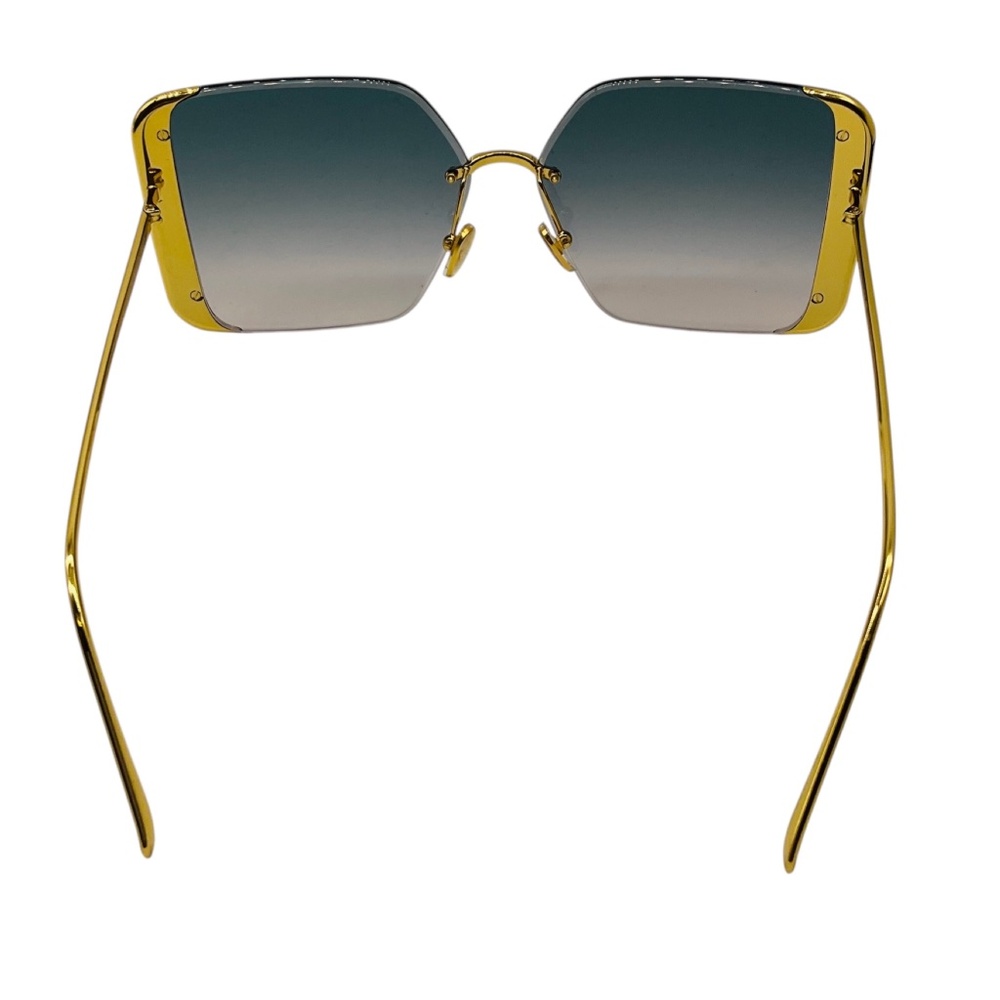 LOUIS VUITTON GOLD LV MOON METAL SQUARE SUNGLASSES - Picture 3 of 9